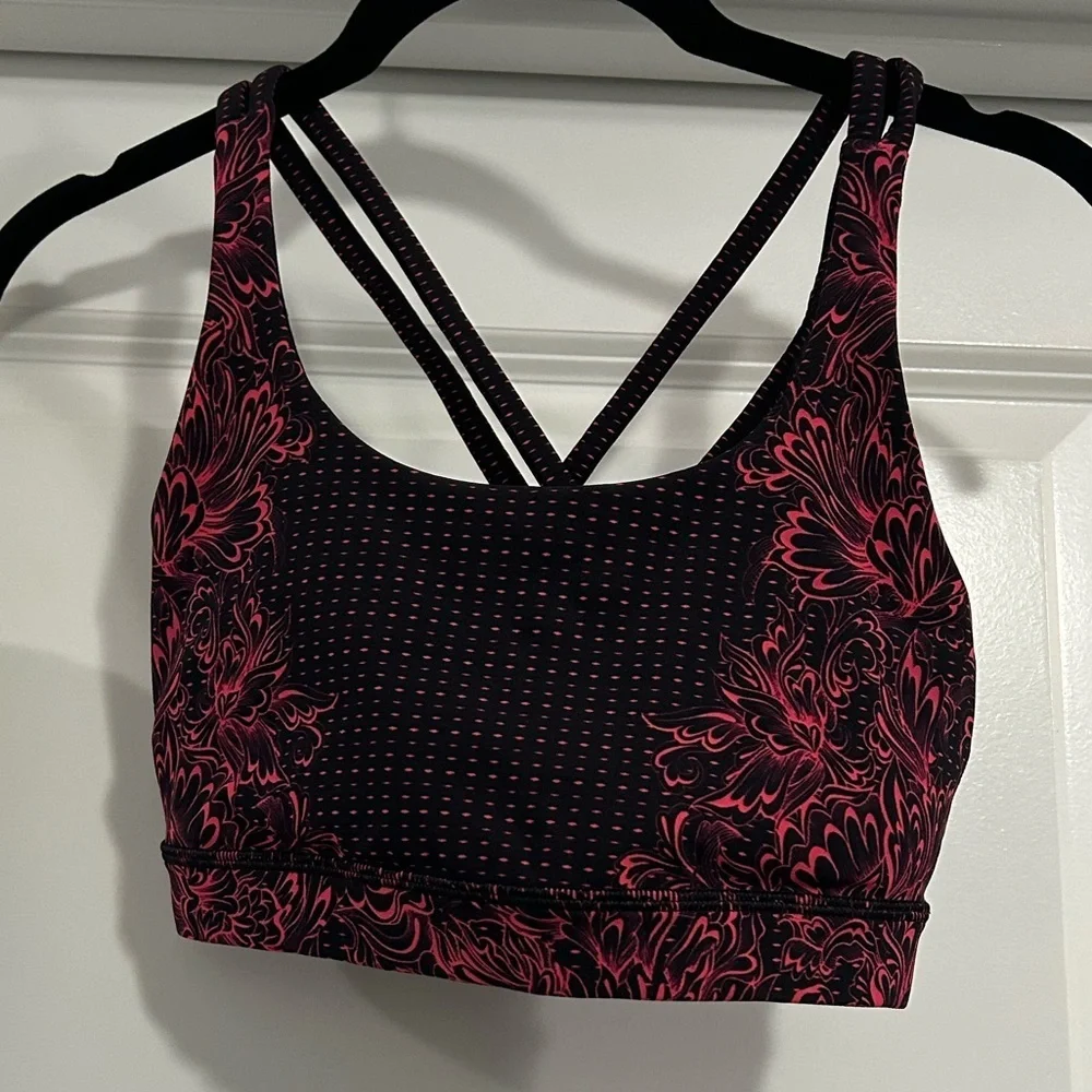 lululemon athletica Black and‎ Pink Energy Bra